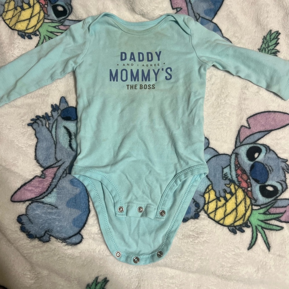 Carter's Aqua 'Daddy and Mommy's The Boss' Bodysuit